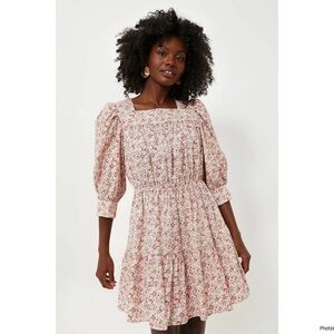 HYACINTH HOUSE Tuckernuck Pink and Red Floral Maddie Mini Dress Retail 158$ Sz S